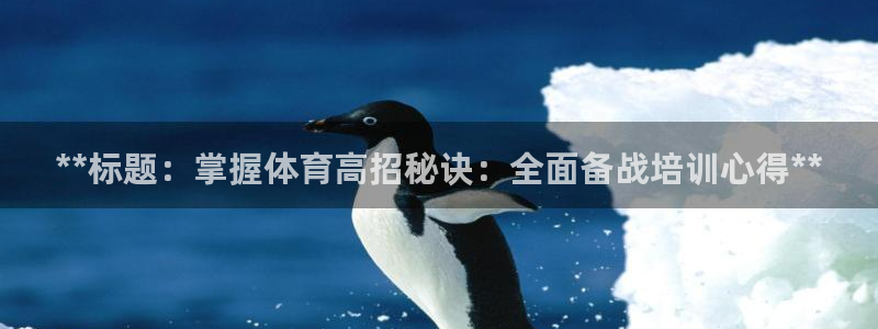 富联智能科技学院：**标题：掌握体育高招秘诀：全面备战培训心
